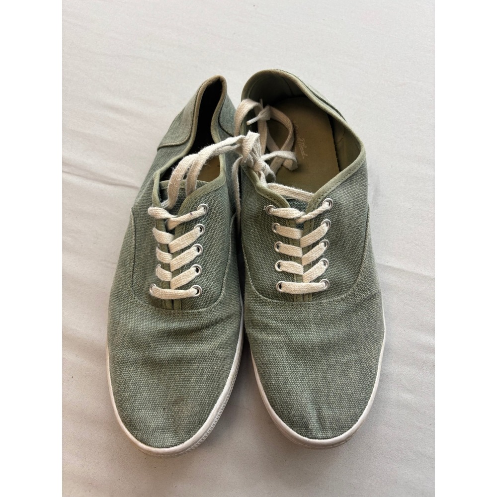 Goodfellow & Co Mens Canvas Sneakers Green Olive Low Top Lace Up Shoes Size 11